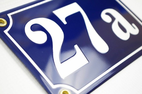 Porcelain address plaque 4.7x6.7″ customisable handmade enamel house number sign - Picture 3 of 7