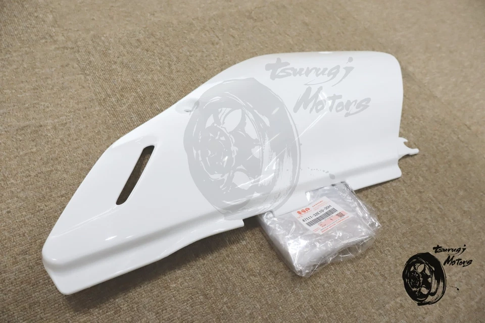 SUZUKI Genuino 1996-2023 DR650SE DR 650 SE OEM BLANCO DERECHO MARCO CUBIERTA Foto 3 de 4