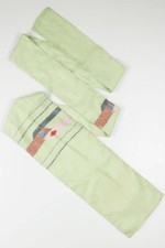 Stained Vintage Lime Nagoya Obi 47