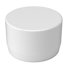 1/2" External Flat PVC Cap, White (10-PK) FORMUFIT Furniture Grade, Made in USA