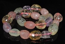 20X14-15X12MM MIX QUARTZ GEMSTONE FACETED NUGGET LOOSE BEADS 7.5inch