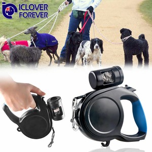 retractable dog lead with poop bag holder