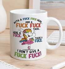 I Don't Give a F*CK Divertida Taza de Café Unicornio Rudo Jurar Travieso Regalo de Cumpleaños