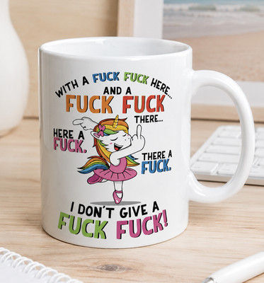 I Don't Give a F*CK Funny Unicorn Coffee Mug Rude Swear Naughty Birthday Gift