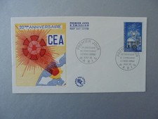 ENVELOPPE 1ER JOUR 1965 ANNIV COMMISERIAT ENERGIE ATOMIQUE (t 1462 )