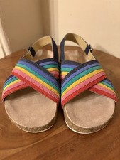 Mini Boden Rainbow Leather Cross Strap Sandals EU 32 UK 13