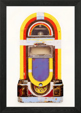 Jukebox retro vintage stre Framed Wall Art Poster Canvas Print Picture