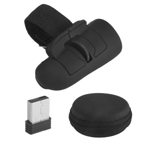 2.4G Finger Mouse Ergonomic Handheld Optical Travel Mice(Black) E1N35396