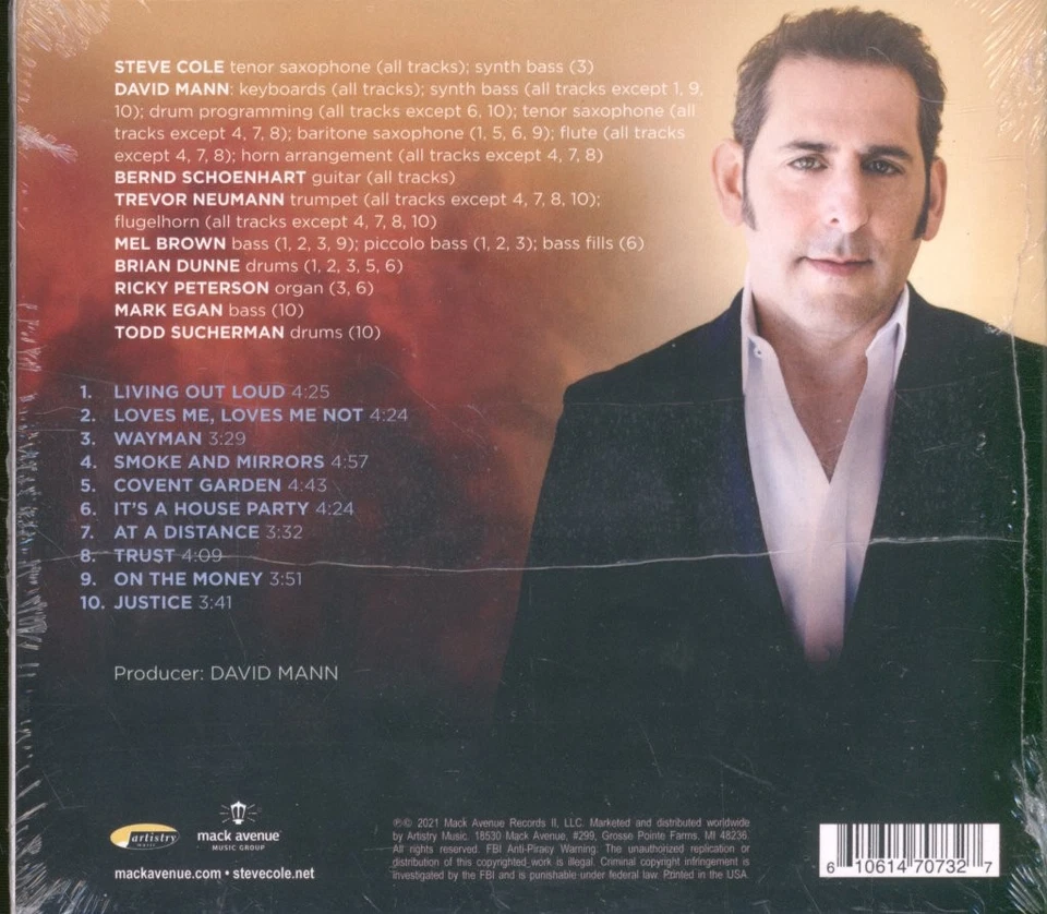 Steve Cole Smoke And Mirrors CD USA Artistry Music 2021 Im Tri-Fold Digipak - Bild 2 von 2