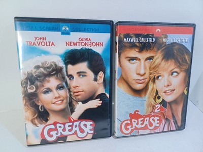 2 DVD Lot GREASE (1978) and GREASE 2 (1982) John Travolta Michelle Pfeiffer