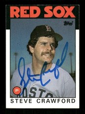 1986 Topps Red Sox 91 Steve Crawford signed auto autograph  BXCP54