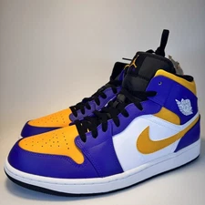 Nike Air Jordan 1 Mid Lakers Dark Concord/Taxi Size Mens 12