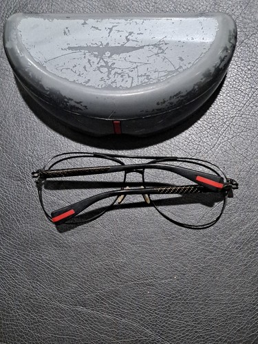 PRADA LINEA ROSSA SPS510 MEN'S AVAIATOR SUNGLASSES NEED REPAIR NO LENSES BLACK - Picture 8 of 11