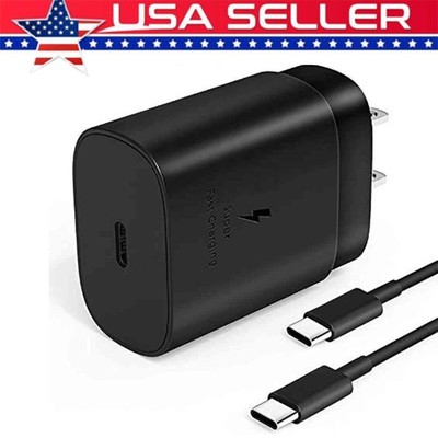 25w Type USB-C Super Fast Wall Charger+6FT Cable For Samsung Galaxy S20 S21 5G