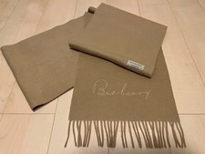 BURBERRY Cashmere Scarf, Beige, Luxury, Authentic, 75.6 in, Excellent Condition