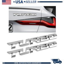 2pcs Turbo Car Emblem Decal 3d Metal Fender Logo Badge Zinc Alloy Car Hood Sid 2pcs Turbo Car Emblem Decal 3d Metal Fender Logo Badge Zinc Alloy Car Hood Sid
