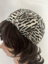 Vtg 1960's HATTIE CARNAGIE Tiger Leopard Animal Plumes Feather Cloche Pill Hat