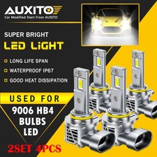 4X AUXITO 9006 LED Headlight Bulbs Conversion Kit High Low Beam White Bright M6S