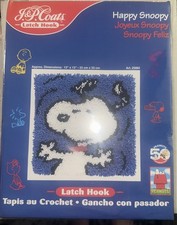 Peanuts Happy Snoopy Latch Hook Kit 50th Celebration 13x13 JP Coats 52082 New