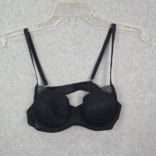 ThirdLove Womens Sz 34A 1/2 Modern Mesh Balconette Black Bra - Picture 3 of 7