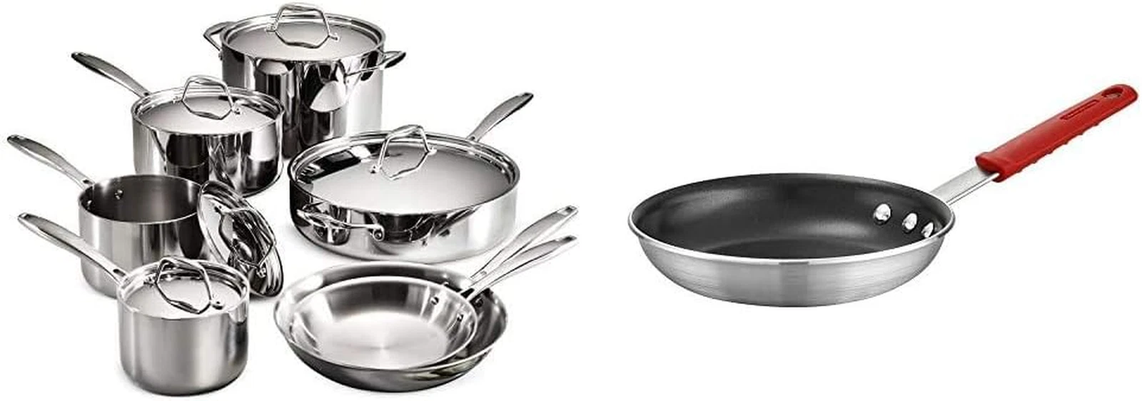 12-Piece Tri-Ply Cookware Set & 10" Nonstick Fry Pan Combo