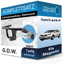 G.D.W. Anhängekupplung starr und TOWTEC E-Satz 7polig für Kia Magentis 05-10 neu
