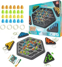 Chain Triangle Chess Game, Rubber Band Geoboard Game, Strategy Board Games, Fami
