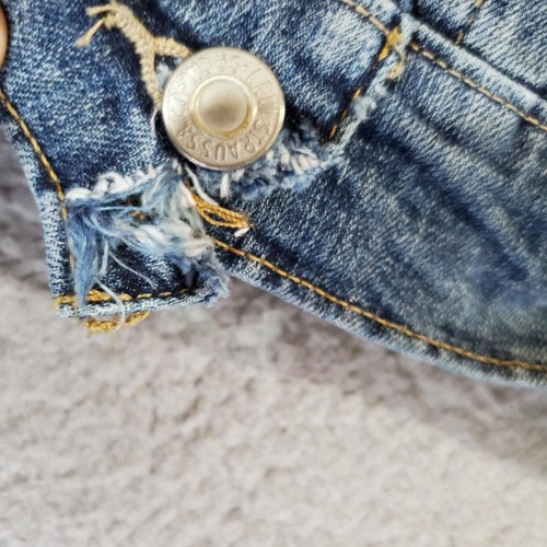Levi Strauss giacca denim donna XL camionista jeans irregolare con bottoni 70240-0073 - Foto 6 di 22