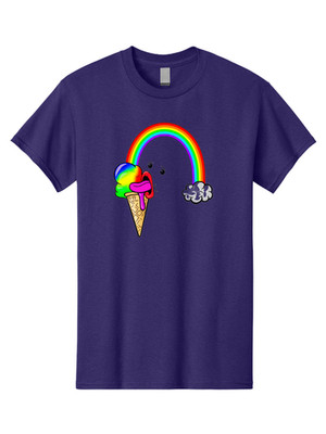 Rainbow-Ice-Cream-6 Mens Graphic Tee, 100% Cotton, Casual Summer Wear