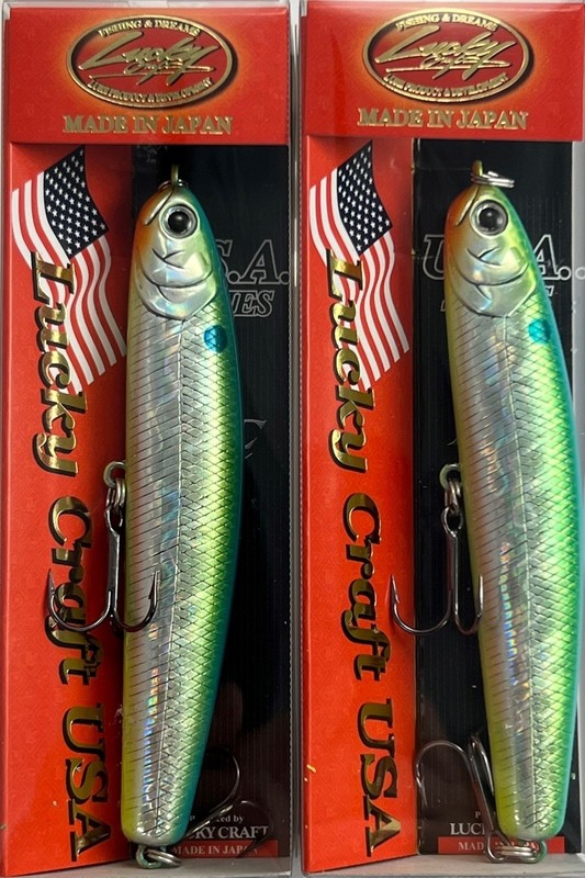 (LOT OF 2) LUCKY CRAFT WANDER 95 3/4OZ WD95-213 AURORA CITRUS  FREE SHIPPING