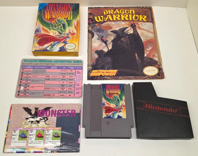 Dragon Warrior (Nintendo NES, 1989) Game, Box, Strategy Guide & Map - No Manual