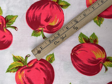 Vintage apples flannel fabric - 3 yards - READ