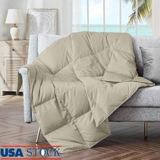 Lightweight Down Throw Blanket Soft Microfiber Comfy Cozy Multi-functional Use