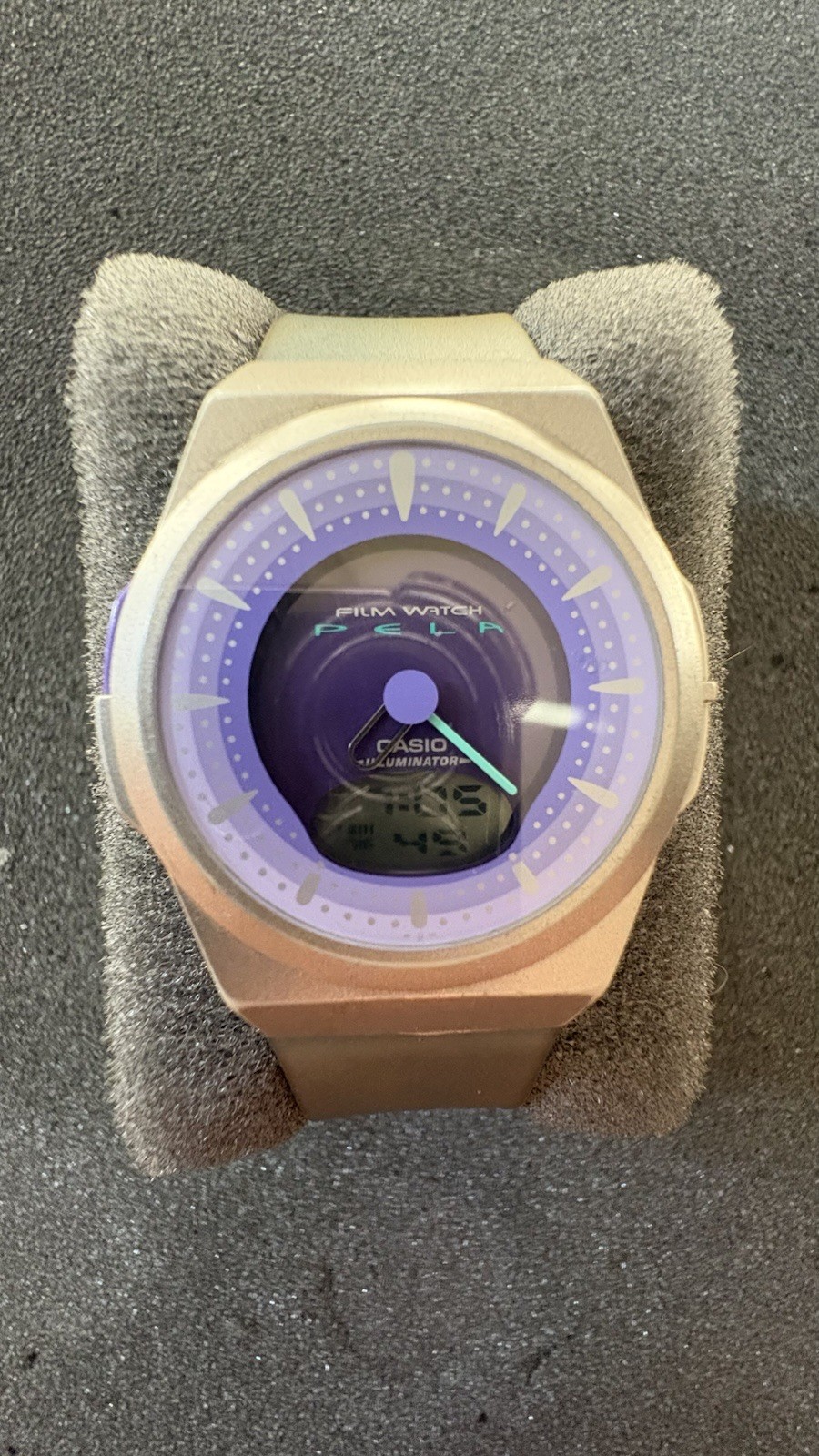 Vintage Casio Film Watch FS-08 Module 2374 Ana-Digi Purple Dial Y2K – Working