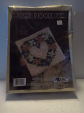 National Yarn Crafts LATCH HOOK KIT P435 Heart Wreath 12  x 12  