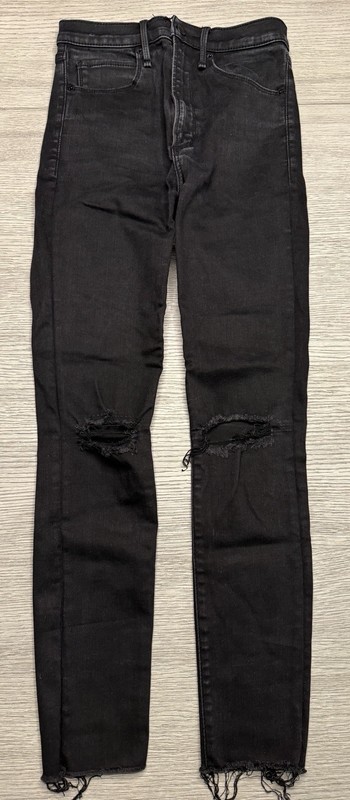 ABERCROMBIE+FITCH Ripped Ultra High-rise Super Skinny Ankle Charcoal Jeans 25/0R
