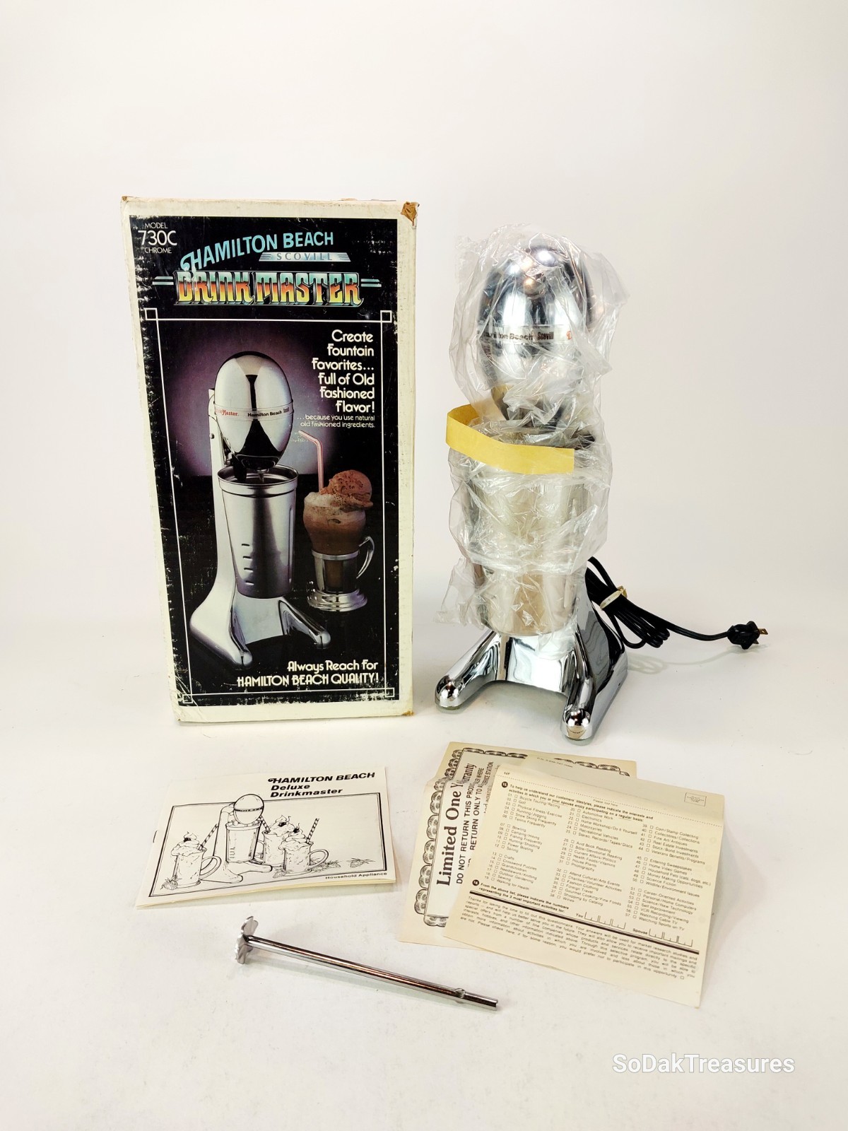 NIB Vintage Hamilton Beach Drinkmaster 730C Chrome