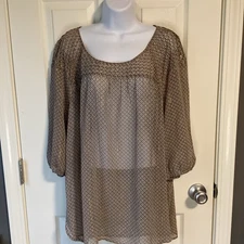Brown and white blouse  by Lauren Conrad-NWT-size 2xl