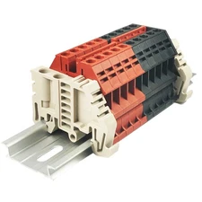 10-Gang DIN Rail Terminal Blocks Positive Negative Bus Bar Box Connector