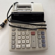 Sharp EL-1801P Printing Calculator 12 Digit 2 Color Ribbon Printer - Turns On