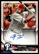 2018 Bowman Prospect Autographs #PA-CF Colby Fitch Auto Philadelphia Phillies