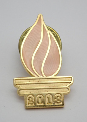 2018 Flame Gold Tone Vintage Lapel Pin