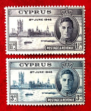 CYPRUS Sc3156-157 1946 Chambre du Parlement Mint LH mark OG VF (18-404)