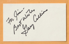 Gary Collins AUTO Signed 3x5 Index Card Actor Airport