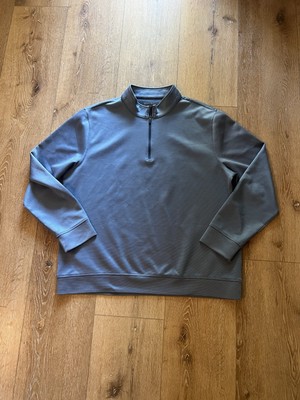 Hickey Freeman 1/4 Zip Pullover Mens XL Blue Stripe Performance Golf Preppy