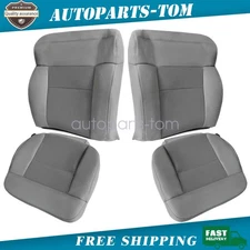 Front Bottom & Back Cloth Seat Cover Flint Gray For 2007 2008 Ford F150 XLT FX4