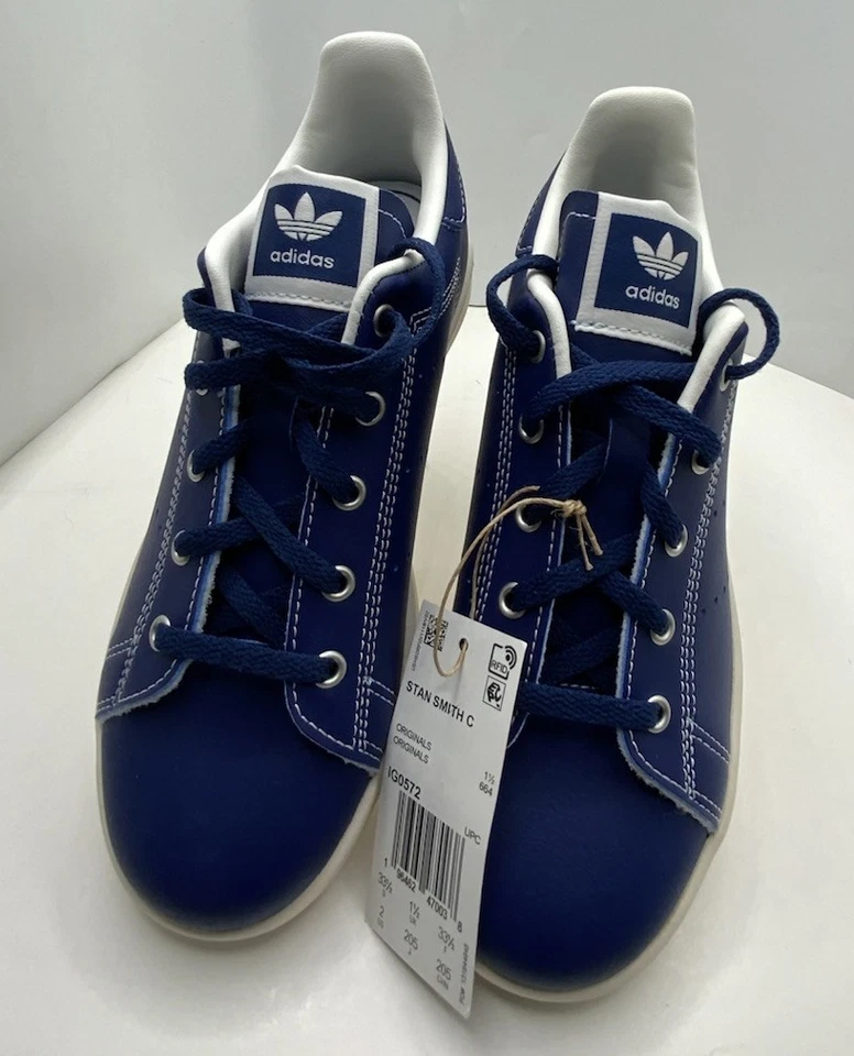 Adidas Stan Smith C Niños Talla 2Y Tenis Azul Marino Blanco Zapato IG0572 Foto 3 de 4