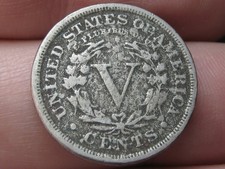 1895 Liberty Head V Nickel 5 Cent Piece- About Good Details