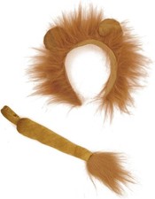Lion Ears and Tail Set - Animal Themed Costume Headwear - For Teens - One Siz...