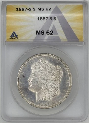 1887 S Morgan Silver Dollar ANACS MS-62